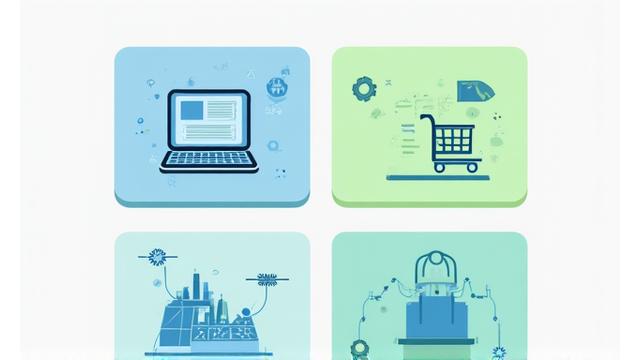 Разнообразные иконки, символизирующие различные отрасли: IT-технологии, ритейл, производство, финансовые услуги, объединенные в единую графическую схему.